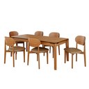 Ver imagem 2 de Conjunto Sala de Jantar Mesa 180x90cm 6 Cadeiras em Madeira Maciça com Assento Estofado Jade Marrom/