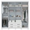 Ver imagem 3 de Guarda Roupa Casal Com Espelho 8 Portas 4 Gavetas Nápoles 8.4 Branco - Santos Andirá