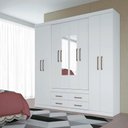 Ver imagem 2 de Guarda Roupa Casal Com Espelho 8 Portas 4 Gavetas Nápoles 8.4 Branco - Santos Andirá