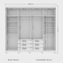 Ver imagem 4 de Guarda Roupa Casal Com Espelho 8 Portas 4 Gavetas Nápoles 8.4 Branco - Santos Andirá