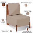 Ver imagem 4 de Poltrona Decorativa Sala de Estar Living Hungria L02 Couríssimo Camel Linho Bege Escuro - Lyam Lyam