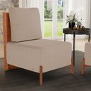Ver imagem 2 de Poltrona Decorativa Sala de Estar Living Hungria L02 Couríssimo Camel Linho Bege Escuro - Lyam Lyam