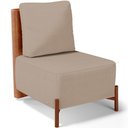 Ver imagem 1 de Poltrona Decorativa Sala de Estar Living Hungria L02 Couríssimo Camel Linho Bege Escuro - Lyam Lyam