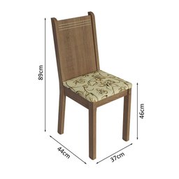 Conjunto Sala de Jantar Mesa Tampo de Madeira 4 Cadeiras Rustic/preto/lírio Bege Samara Madesa - 3