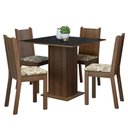 Ver imagem 2 de Conjunto Sala de Jantar Mesa Tampo de Madeira 4 Cadeiras Rustic/preto/lírio Bege Samara Madesa