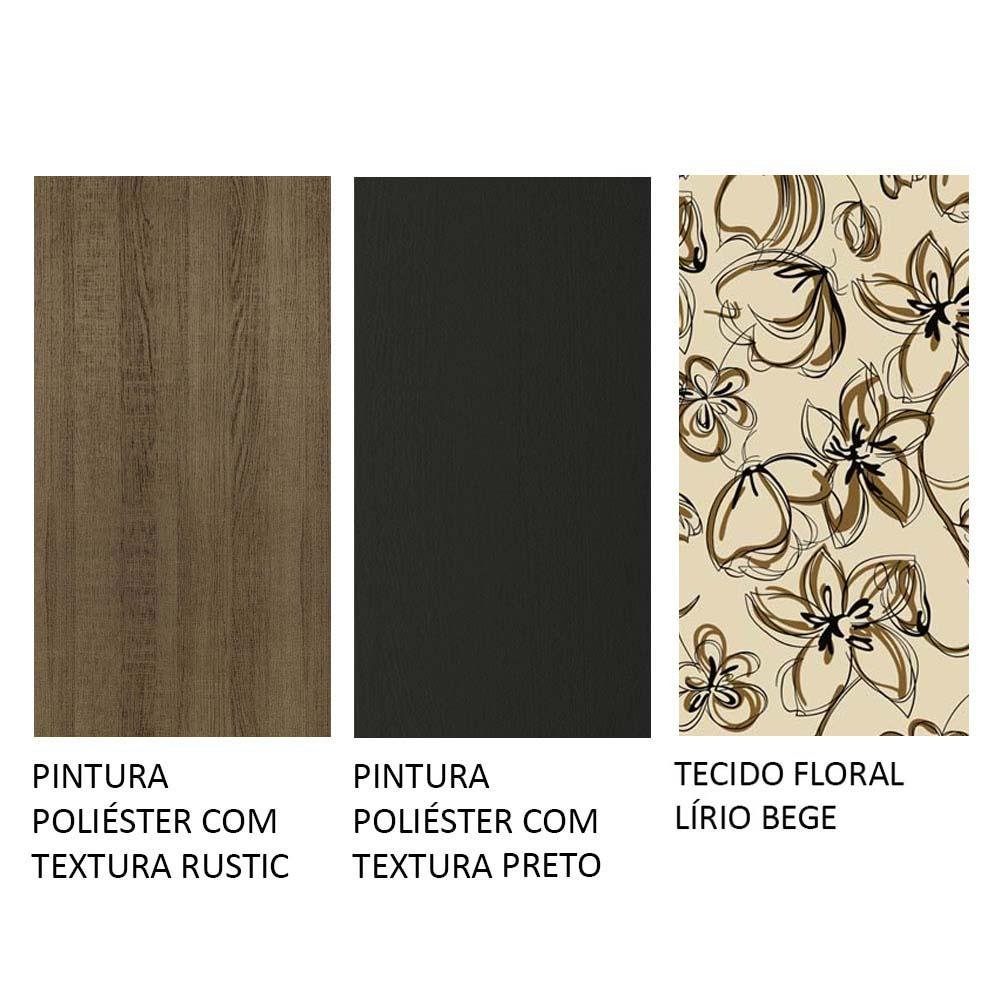 Conjunto Sala de Jantar Mesa Tampo de Madeira 4 Cadeiras Rustic/preto/lírio Bege Samara Madesa - 10