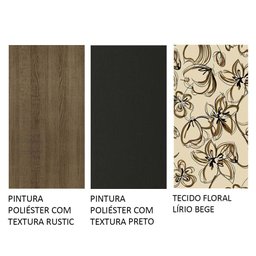 Conjunto Sala de Jantar Mesa Tampo de Madeira 4 Cadeiras Rustic/preto/lírio Bege Samara Madesa - 10