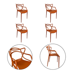 Kit 4 Cadeiras Allegra Estrutura Reforçada Contemporâneo:terracota - 6