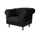 Ver imagem 2 de Poltrona Chesterfield Capitone Suede Preto Decorativa / Sala, Tv, Estar, Recepção