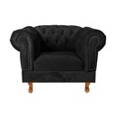 Ver imagem 3 de Poltrona Chesterfield Capitone Suede Preto Decorativa / Sala, Tv, Estar, Recepção