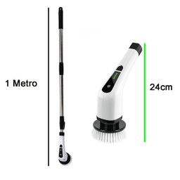 Escova de Limpeza Eletrica 25W Sem Fio Bateria Recarregavel Potente Esfregao Giratorio Casa Cozinha  - 8