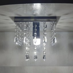 Lustre de Cristal Acrílico Pirulitos Base Inox 20x20 e 20 Cm Soquete E27 - 2