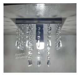 Lustre de Cristal Acrílico Pirulitos Base Inox 20x20 e 20 Cm Soquete E27 - 6