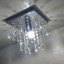 Ver imagem 4 de Lustre de Cristal Acrílico Pirulitos Base Inox 20x20 e 20 Cm Soquete E27