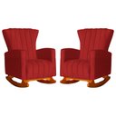 Ver imagem 1 de Conjunto 2 Poltronas Estofadas de Balanço Melinda Suede Vermelho - LM DECOR
