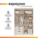 Ver mais imagens de Guarda Roupas Solteiro 4 Portas Frisado 3 Gavetas 100% MDF July
