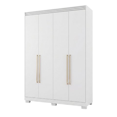 Guarda Roupas Solteiro 4 Portas Frisado 3 Gavetas 100% MDF July