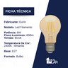 Lâmpada E27 Led Bulbo Filamento 6w Alta Potência 2400k Temperatura 600 Lúmens Durín - 2