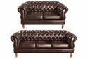 Ver imagem 1 de Conjunto Sofá Namoradeira 2 e 3 Lugares Capitonê Chesterfield Duquesa Clássico - Couríssimo Café