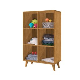 Estante Montessoriana Cristal 6 nichos com Pés de Madeira 1,30m Nature J&A - 1