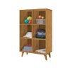 Estante Montessoriana Cristal 6 Nichos com Pés de Madeira 1,30m Nature J&a - 1