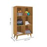 Estante Montessoriana Cristal 6 Nichos com Pés de Madeira 1,30m Nature J&a - 3