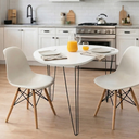 Ver imagem 3 de Mesa de Jantar Orgânica Escritório 2 Lugares 90x60 Escrivaninha Home Office Pés Agulha Branca
