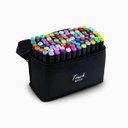 Ver imagem 1 de Conjunto de Canetas Marcador Permanente Ponta Dupla 80 Cores