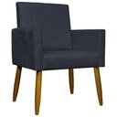 Ver imagem 1 de Poltrona Mari Suede Preto Pé 30cm Castanho - Preto, Suede