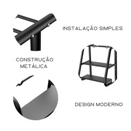 Suporte Residencial para Kit Musculação 6 em 1 Bonafit Preto - 5