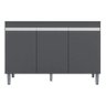 Balcão Gabinete para Cozinha Manu 120cm 3 Portas:cinza - 1