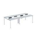 Ver imagem 1 de Estação de Trabalho Mesa Plataforma Escritório Dupla para 4 Pessoas com Caixa de Tomada Pdc Cinza/Branco