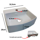 Ver imagem 4 de Cuba De Apoio Ipanema Quadrada 32x29cm  Branco Brilhante - Primeira Linha Qualidade A