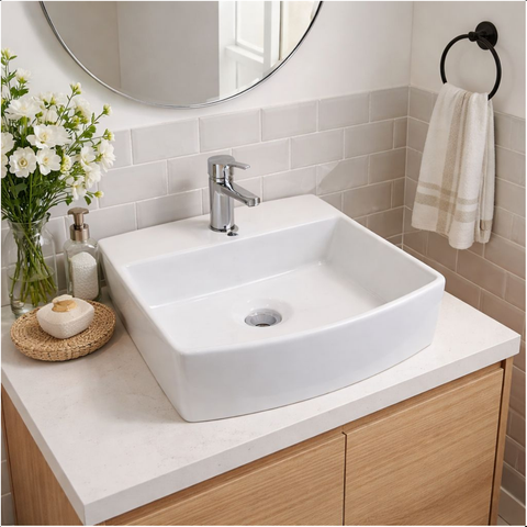 Cuba De Apoio Ipanema Quadrada 32x29cm Branco Brilhante - Primeira Linha Qualidade A