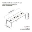 Ver imagem 3 de Estação de Trabalho Mesa Plataforma Escritório Dupla para 4 Pessoas com Caixa de Tomada Pdc Marrom/Noce Marromle/Branco