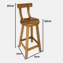 Ver imagem 2 de Kit 2 Banqueta de Madeira com Encosto Girafa Média