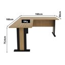 Ver imagem 2 de Mesa Escrivaninha de Canto Armario para Escritorio 02 Portas Amendoa Preto Tecno Mobili
