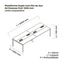 Ver imagem 3 de Estação de Trabalho Mesa Plataforma Escritório Dupla para 4 Pessoas com Caixa de Tomada Pdc Marrom/Walnut/Grafito