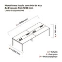 Ver imagem 3 de Estação de Trabalho Mesa Plataforma Escritório Dupla para 4 Pessoas com Caixa de Tomada Pdc Preto/Grafito