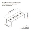 Ver imagem 3 de Estação de Trabalho Mesa Plataforma Escritório Dupla para 4 Pessoas com Caixa de Tomada Pdc Marrom/Noce Marromle/Grafito