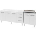Ver imagem 1 de Balcao Pia 150cm e Cooktop 4 Bocas Branco Mobbs