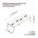 Ver imagem 3 de Estação de Trabalho Mesa Plataforma Escritório Dupla para 4 Pessoas com Caixa de Tomada Pdc Cinza/Grafito