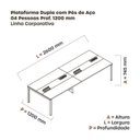 Ver imagem 3 de Estação de Trabalho Mesa Plataforma Escritório Dupla para 4 Pessoas com Caixa de Tomada Pdc Branco/Cinza