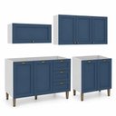 Ver mais imagens de Cozinha Completa Modulada 4 Peças 8 Portas 3 Gavetas 190cm Provençal Branco/Azul - Mademovel