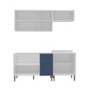 Ver imagem 7 de Cozinha Completa Modulada 4 Peças 8 Portas 3 Gavetas 190cm Provençal Branco/Azul - Mademovel