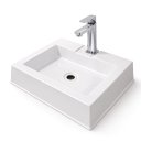 Ver imagem 1 de Cuba de Sobrepor Banheiro Branca Pia de Apoio Moderna Lavabo Bancada Decorativa Resistente