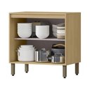 Ver imagem 3 de Balcão de Cozinha 80cm Glória 2 Portas Bege/Castanho/Off White