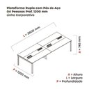 Ver imagem 3 de Estação de Trabalho Mesa Plataforma Escritório Dupla para 4 Pessoas com Caixa de Tomada PDC