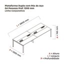 Ver imagem 3 de Estação de Trabalho Mesa Plataforma Escritório Dupla para 4 Pessoas com Caixa de Tomada PDC