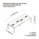 Ver imagem 3 de Estação de Trabalho Mesa Plataforma Escritório Dupla para 4 Pessoas com Caixa de Tomada PDC